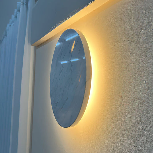 Round White Marble Sconce