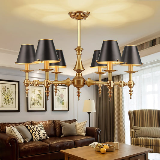 Multi-Arm Brass Candle Chandelier