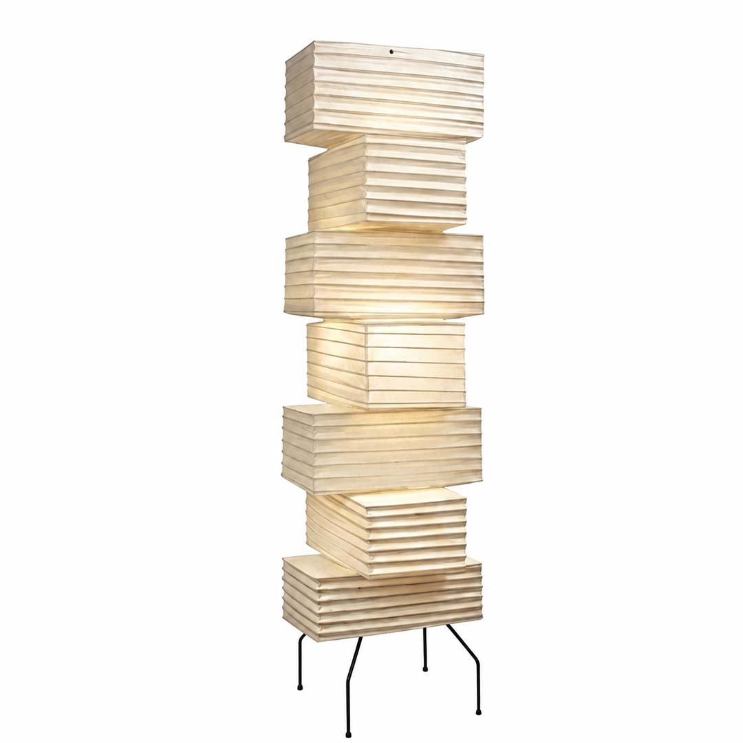 Akari UF4-L10 Washi Paper Stacked Tower Floor Lamp