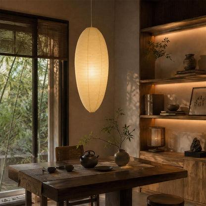 Akari 23A 24A Washi Paper Egg-Shape Pendant Light