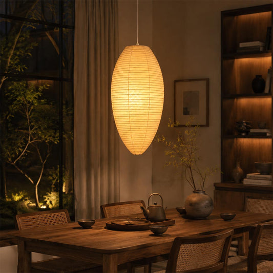 Akari 23A 24A Washi Paper Egg-Shape Pendant Light