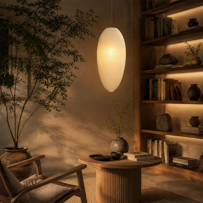 Akari 23A 24A Washi Paper Egg-Shape Pendant Light