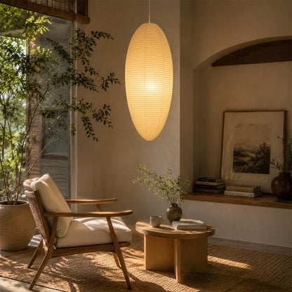 Akari 23A 24A Washi Paper Egg-Shape Pendant Light