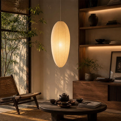 Akari 23A 24A Washi Paper Egg-Shape Pendant Light