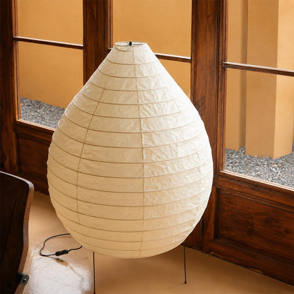 Akari 23N Washi Paper Pear-Shape Sculptural Floor Lamp