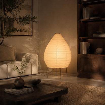 Akari 23N Washi Paper Pear-Shape Sculptural Floor Lamp