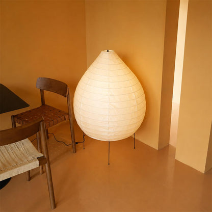 Akari 23N Washi Paper Pear-Shape Sculptural Floor Lamp