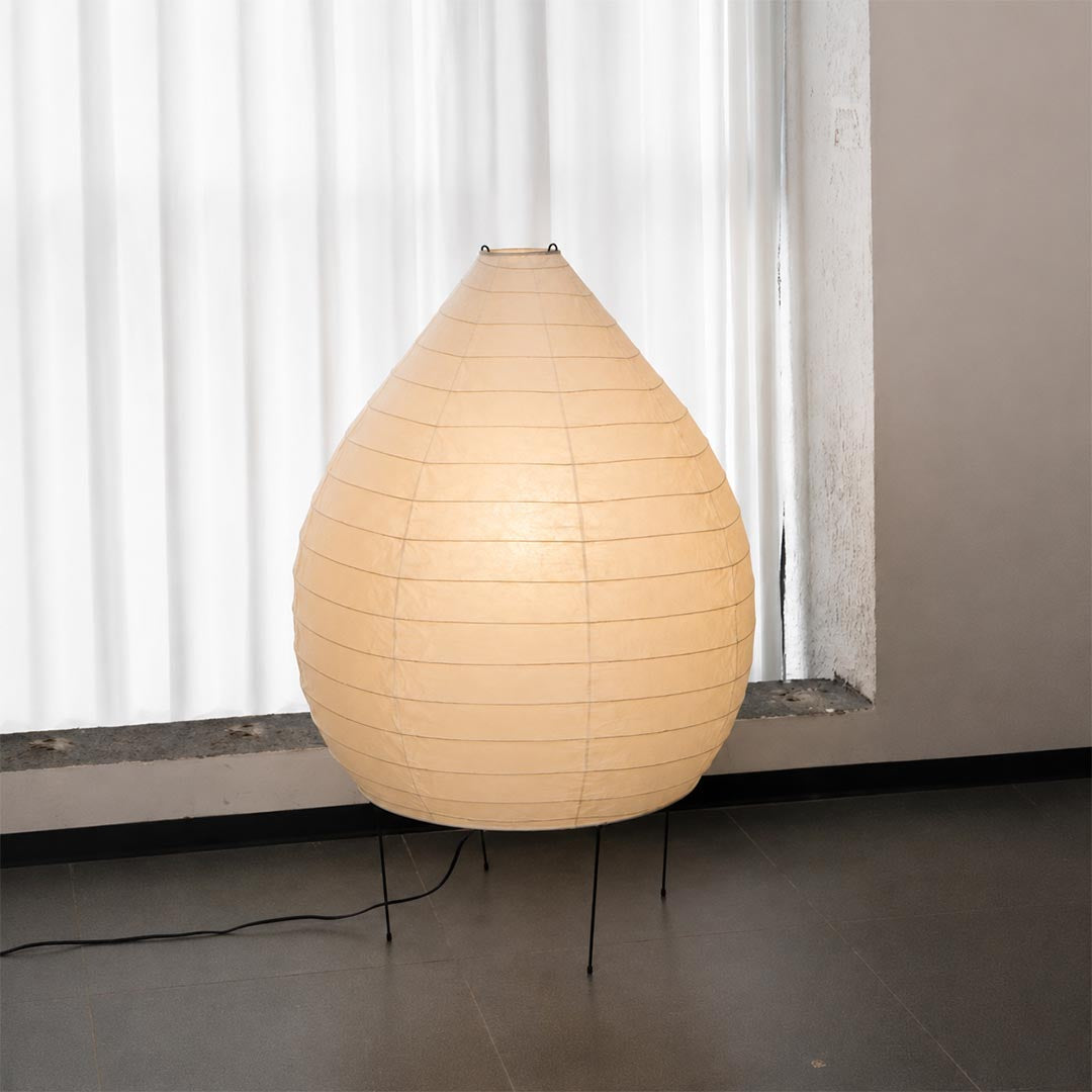 Akari 23N Washi Paper Pear-Shape Sculptural Floor Lamp