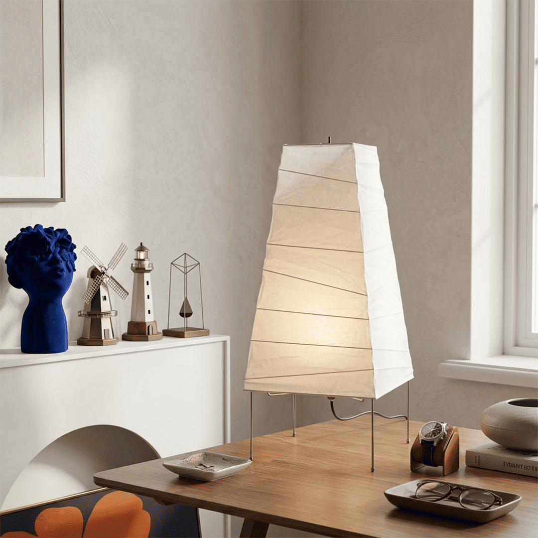 Akari 4N Washi Paper Slim Iron Frame Table Lamp