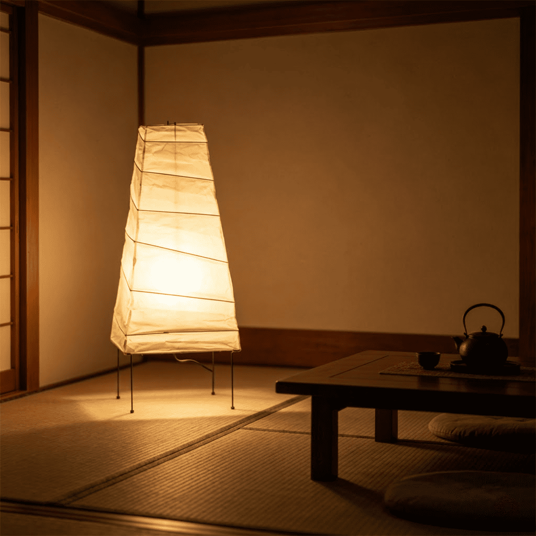Akari 4N Washi Paper Slim Iron Frame Table Lamp