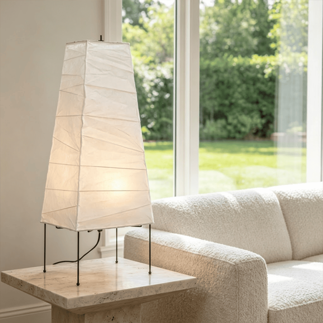 Akari 4N Washi Paper Slim Iron Frame Table Lamp