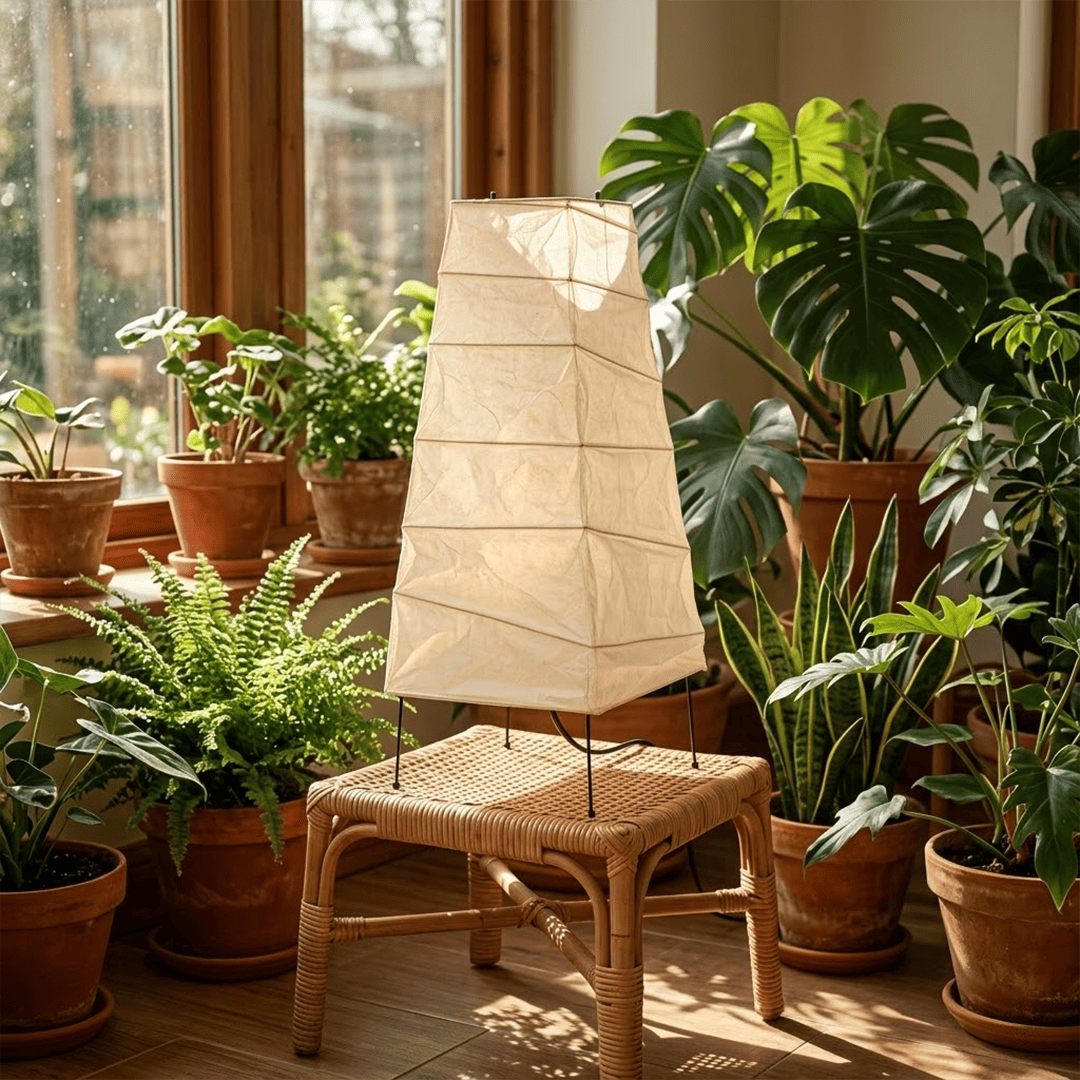 Akari 4N Washi Paper Slim Iron Frame Table Lamp