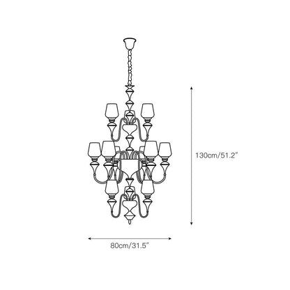 Abrahamson Shaded Tiered Chandelier