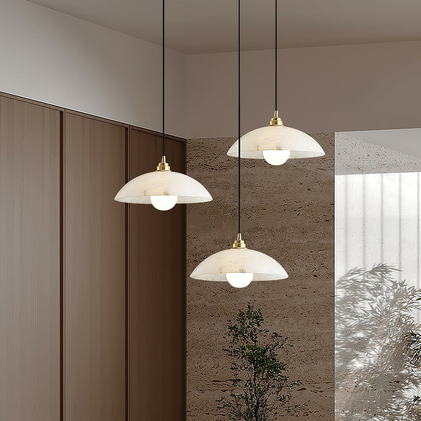 Alabaster Dome Alabaster Pendant Light