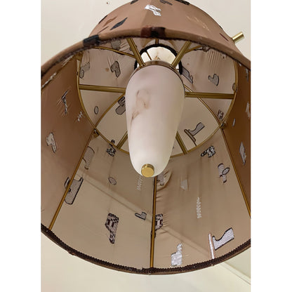 Alabaster Embroidered Pendant Lamp