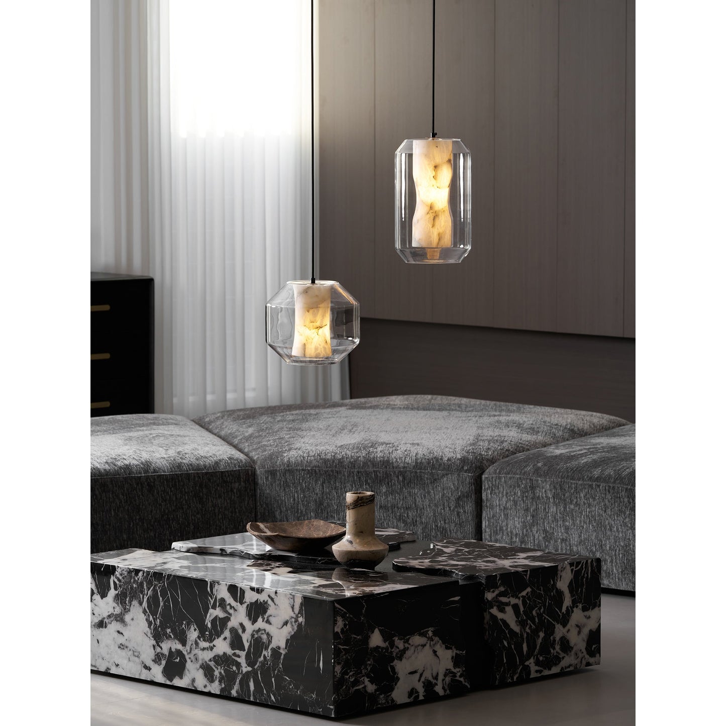 Glass Alabaster Pendant Lamp