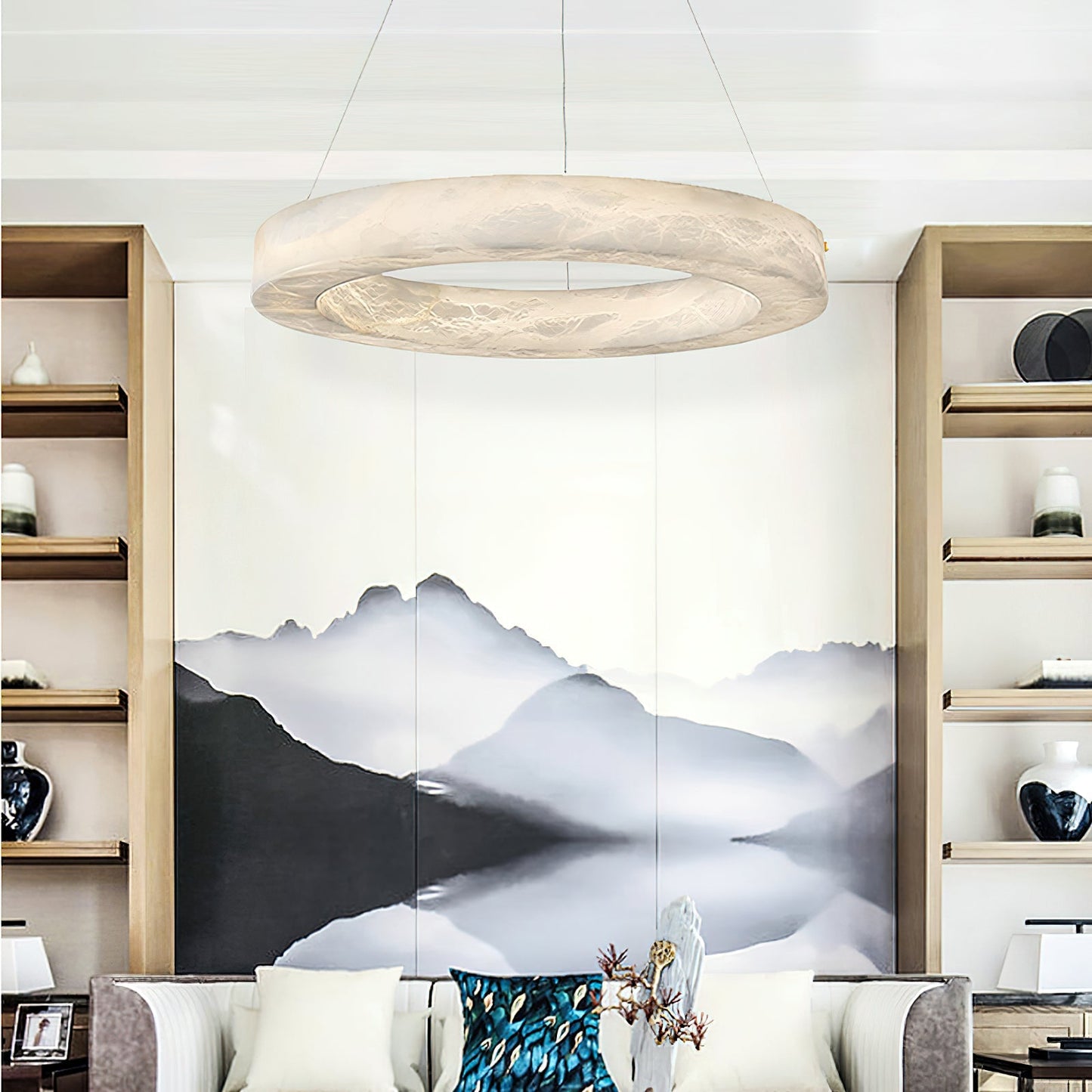 Alabaster Alabaster Ring Chandelier