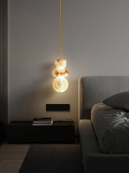 Alabaster Totem Pendant Lamp