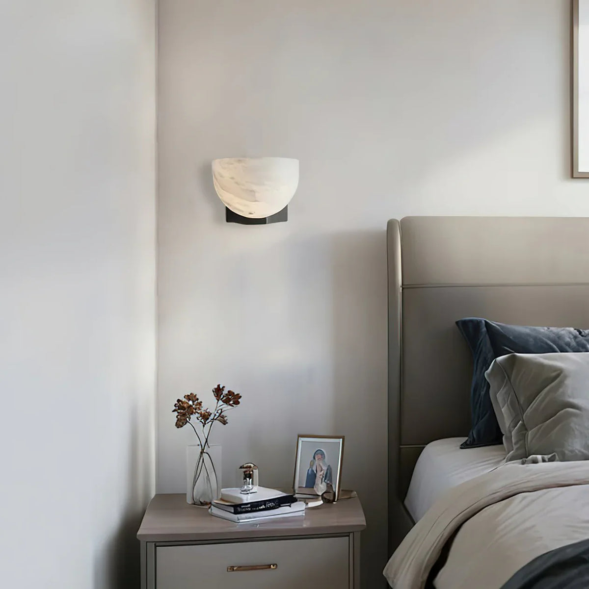 Ando Brass Alabaster Sconce
