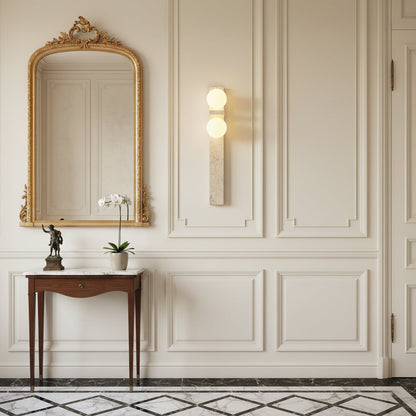 Asymmetrical Travertine Wall Sconce