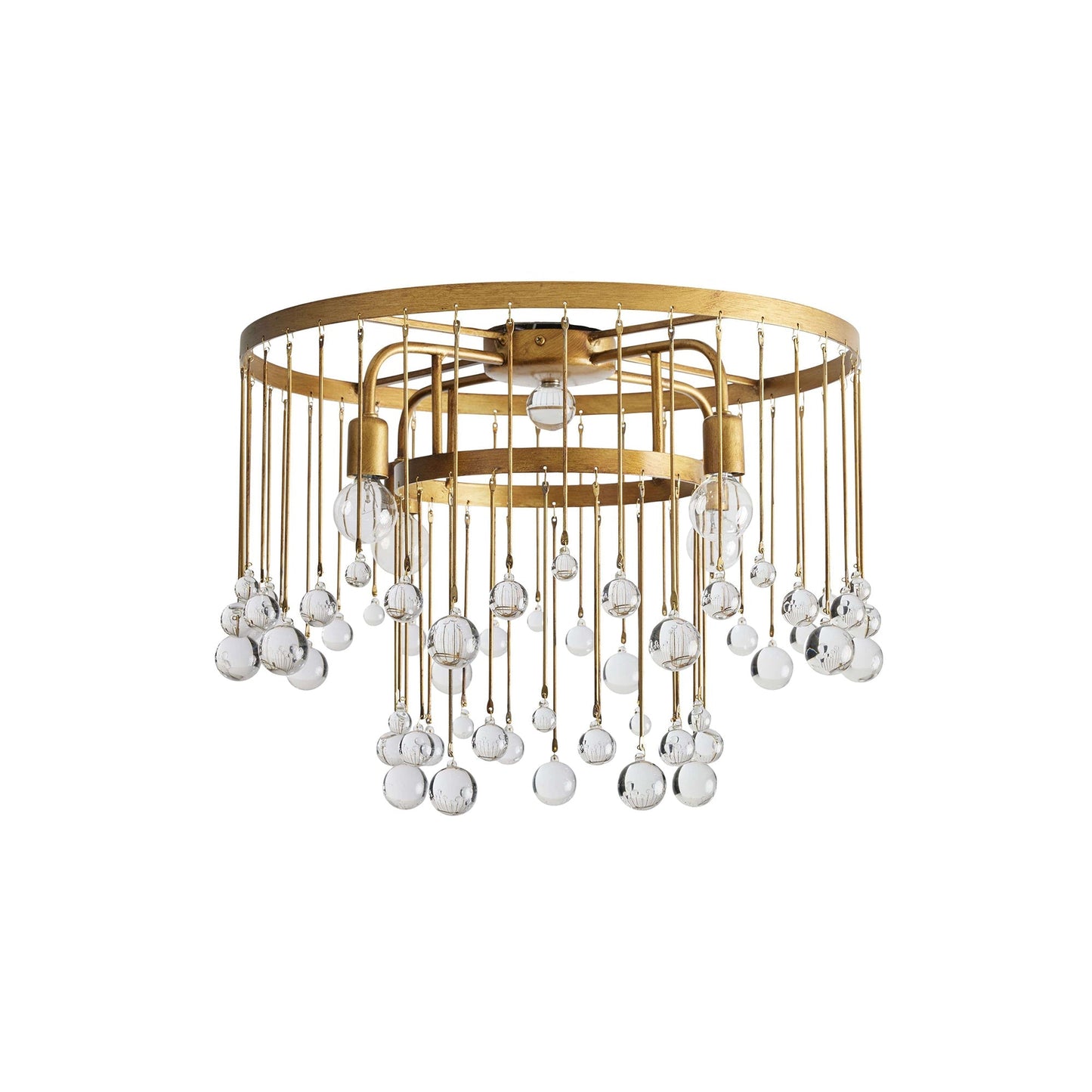 Cascade Halo Brass Droplet Flush Mount