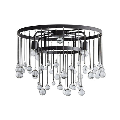 Cascade Halo Brass Droplet Flush Mount