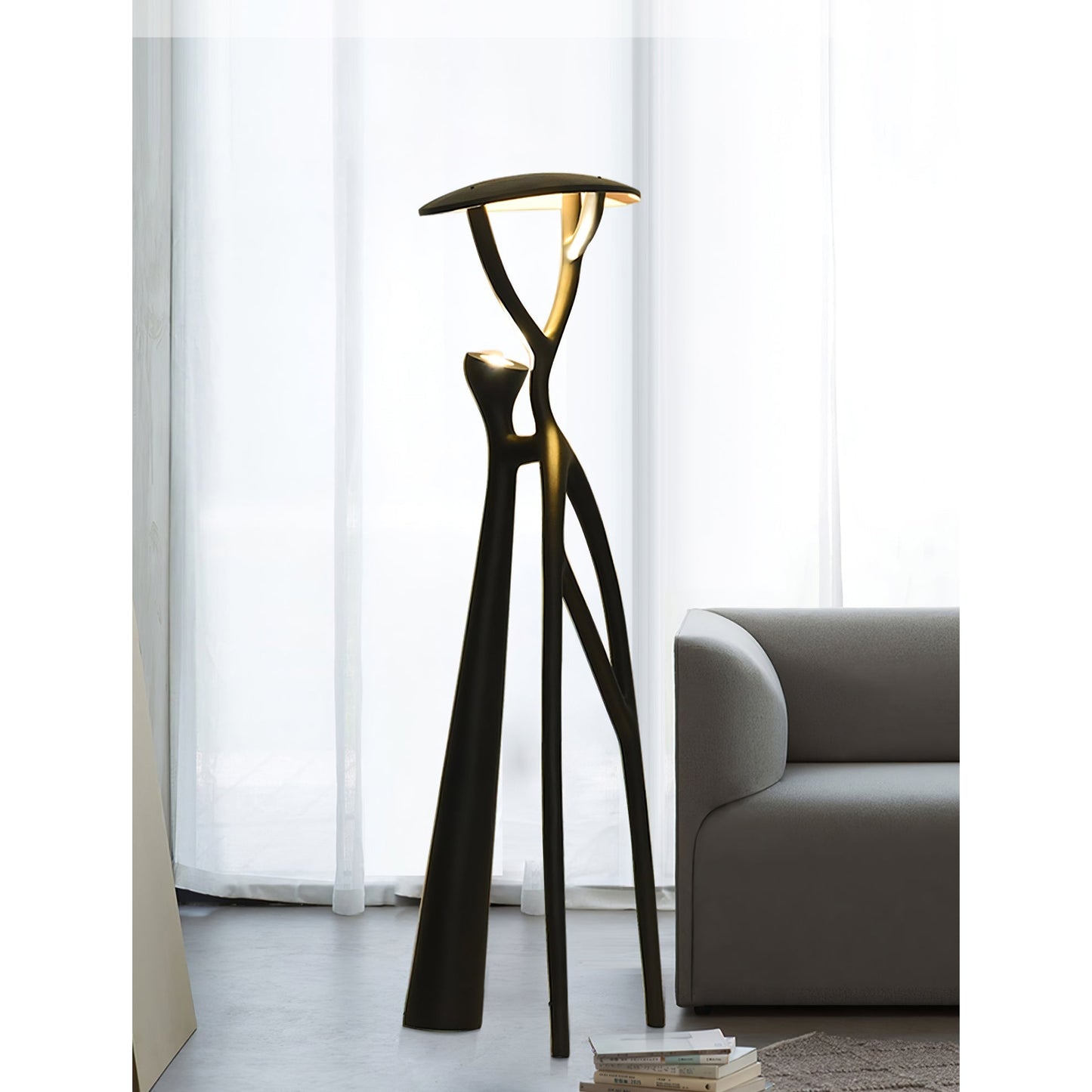 Black Sculpture Floor Lamp