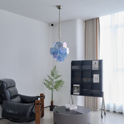 Blue Vistosi Disc Chandelier