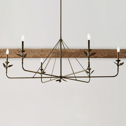 Branching Leaf Linear Chandelier