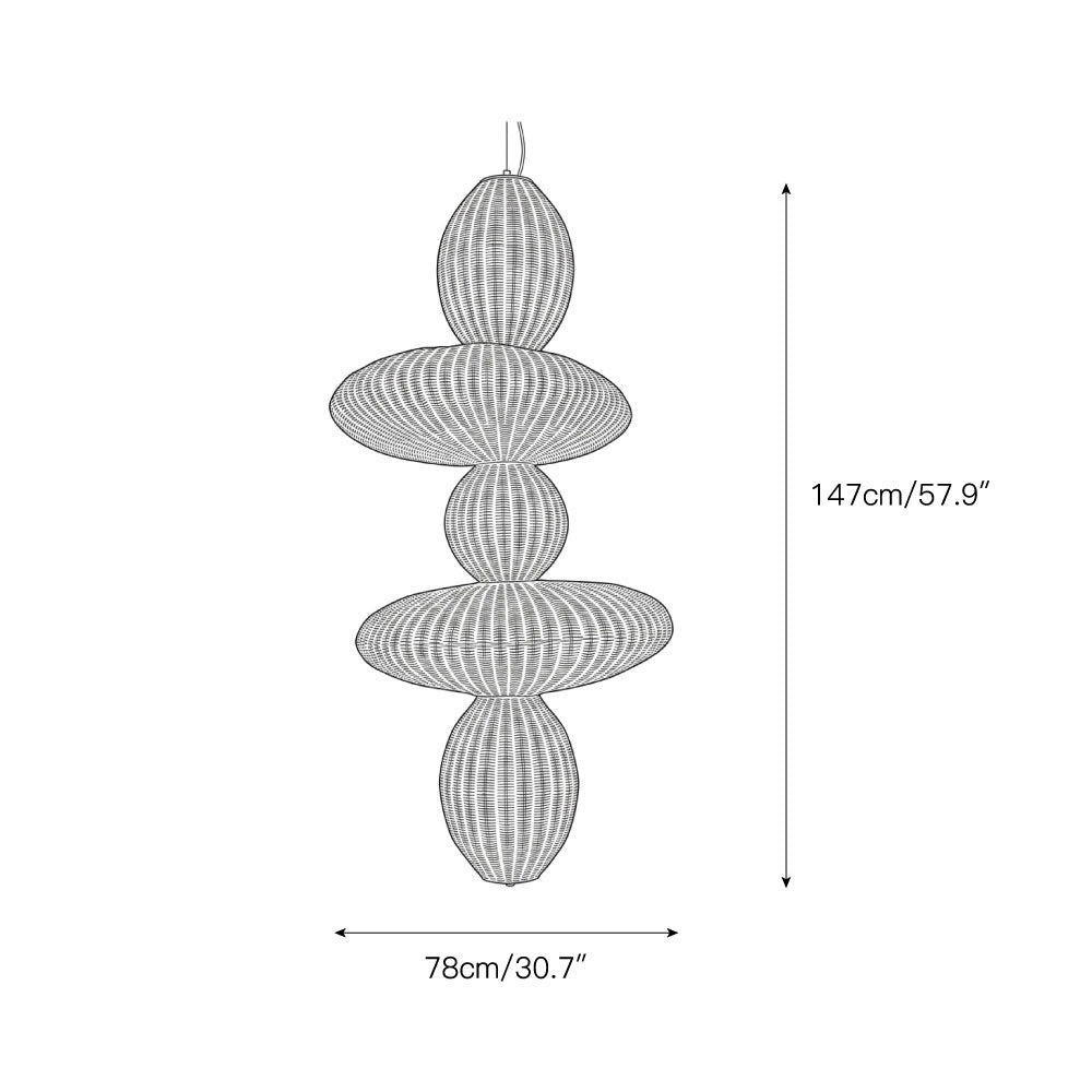 Bubbles Rattan Chandelier