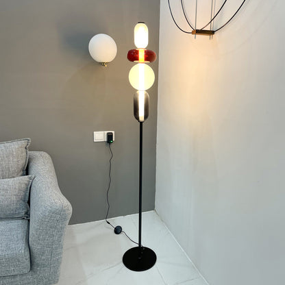 Stacked Glass Pebble Floor Lamp