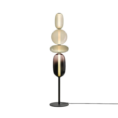 Stacked Glass Pebble Floor Lamp