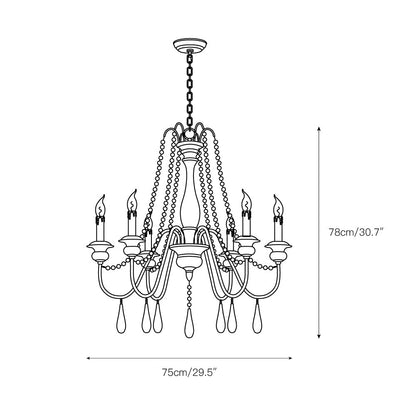 Candle Style Beaded Chandelier