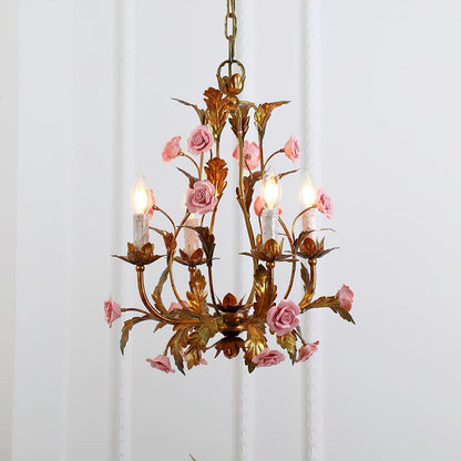Ceramic Rose Chandelier