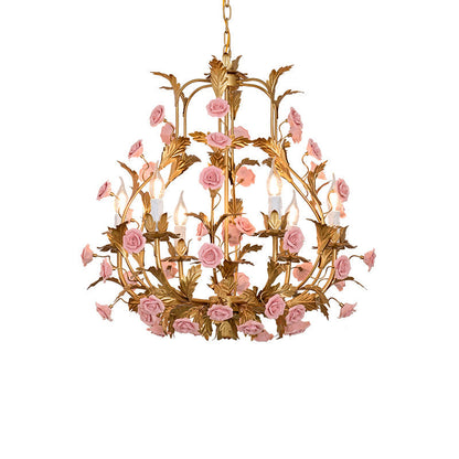 Ceramic Rose Chandelier