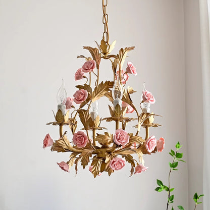 Ceramic Rose Chandelier