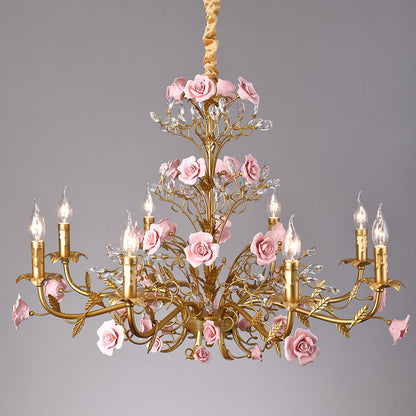 Ceramic Rose Vine Chandelier