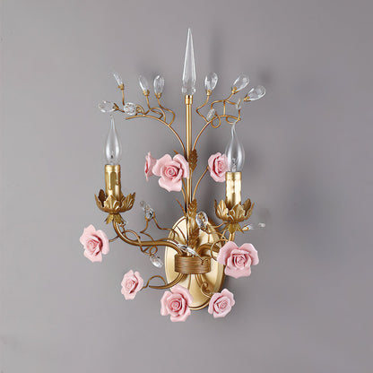 Ceramic Rose Vine Sconce