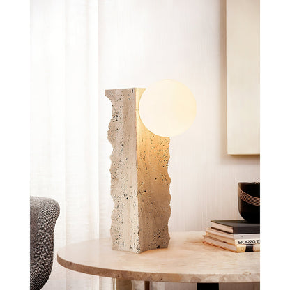 Conduit Travertine Table Lamp