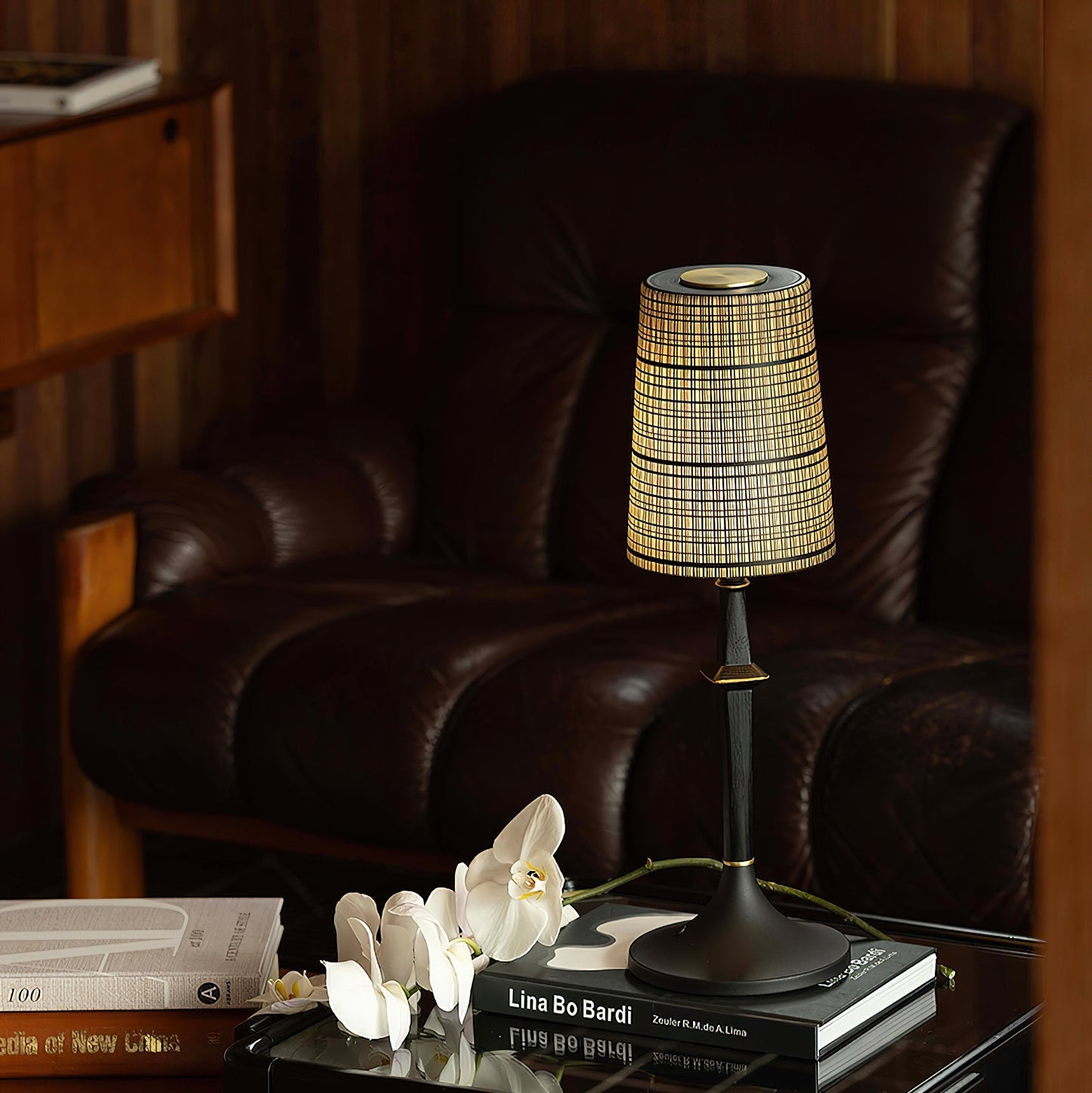 Devon Black Table Lamp (Built-in Battery)