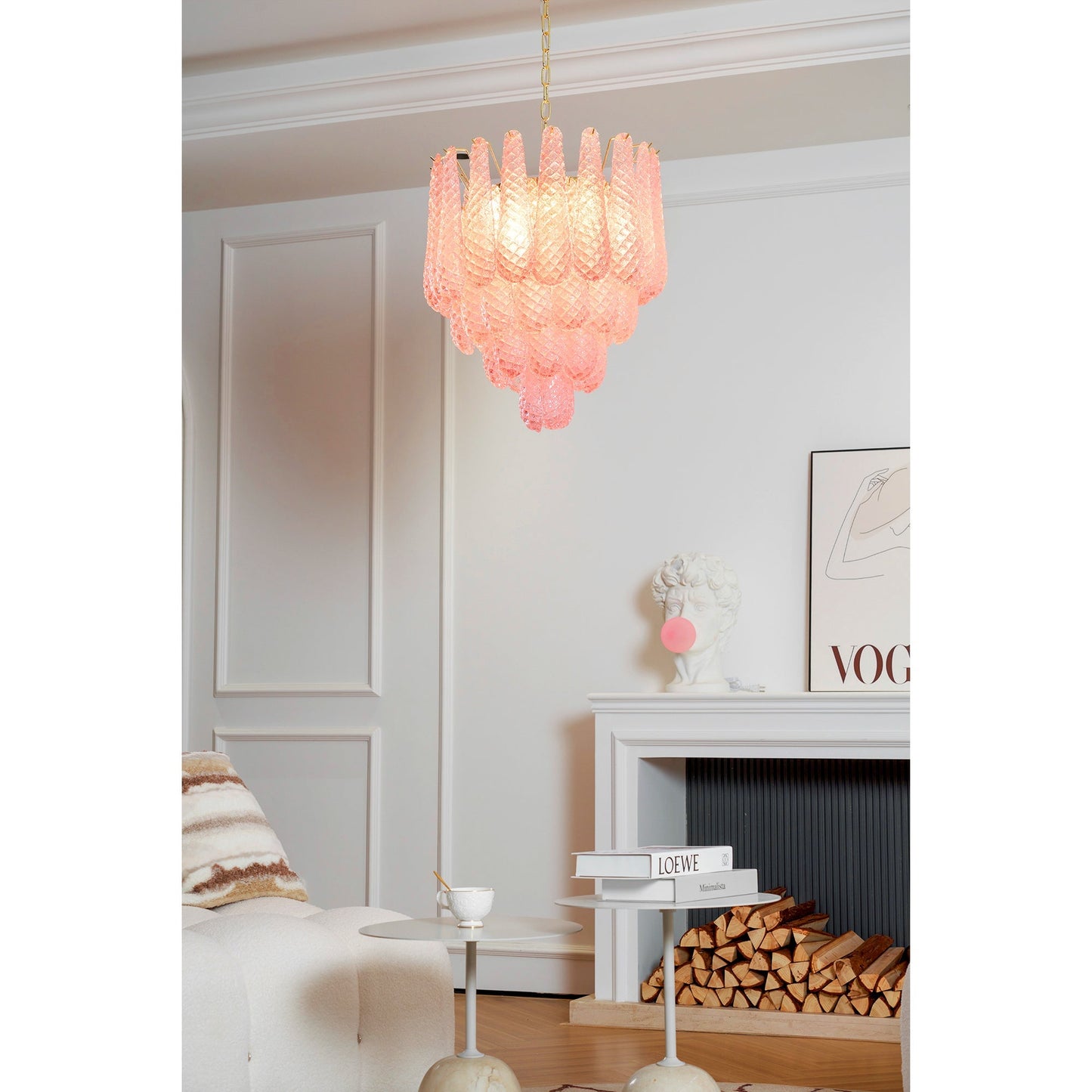 Drop Pink Chandelier