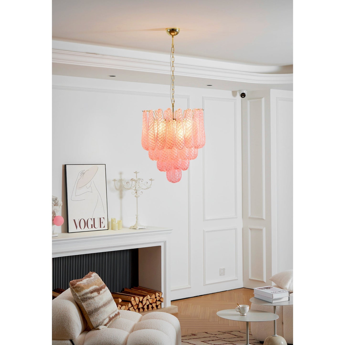 Drop Pink Chandelier