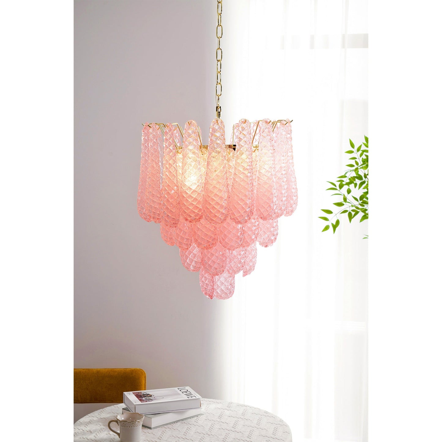 Drop Pink Chandelier