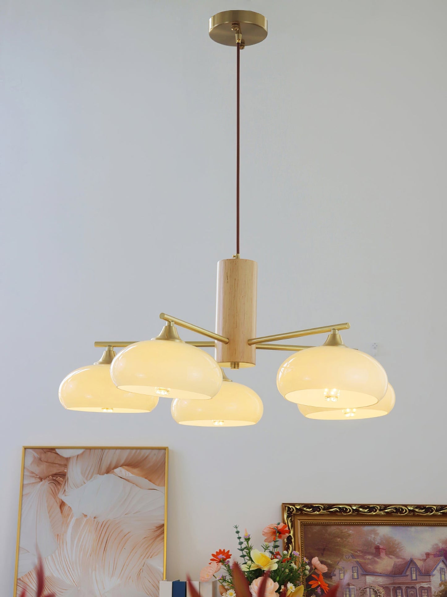 Elliptical Persimmon Chandelier