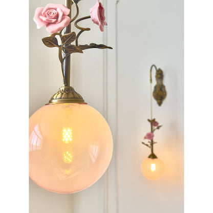 Evelyn Glass Rose Wall Sconce