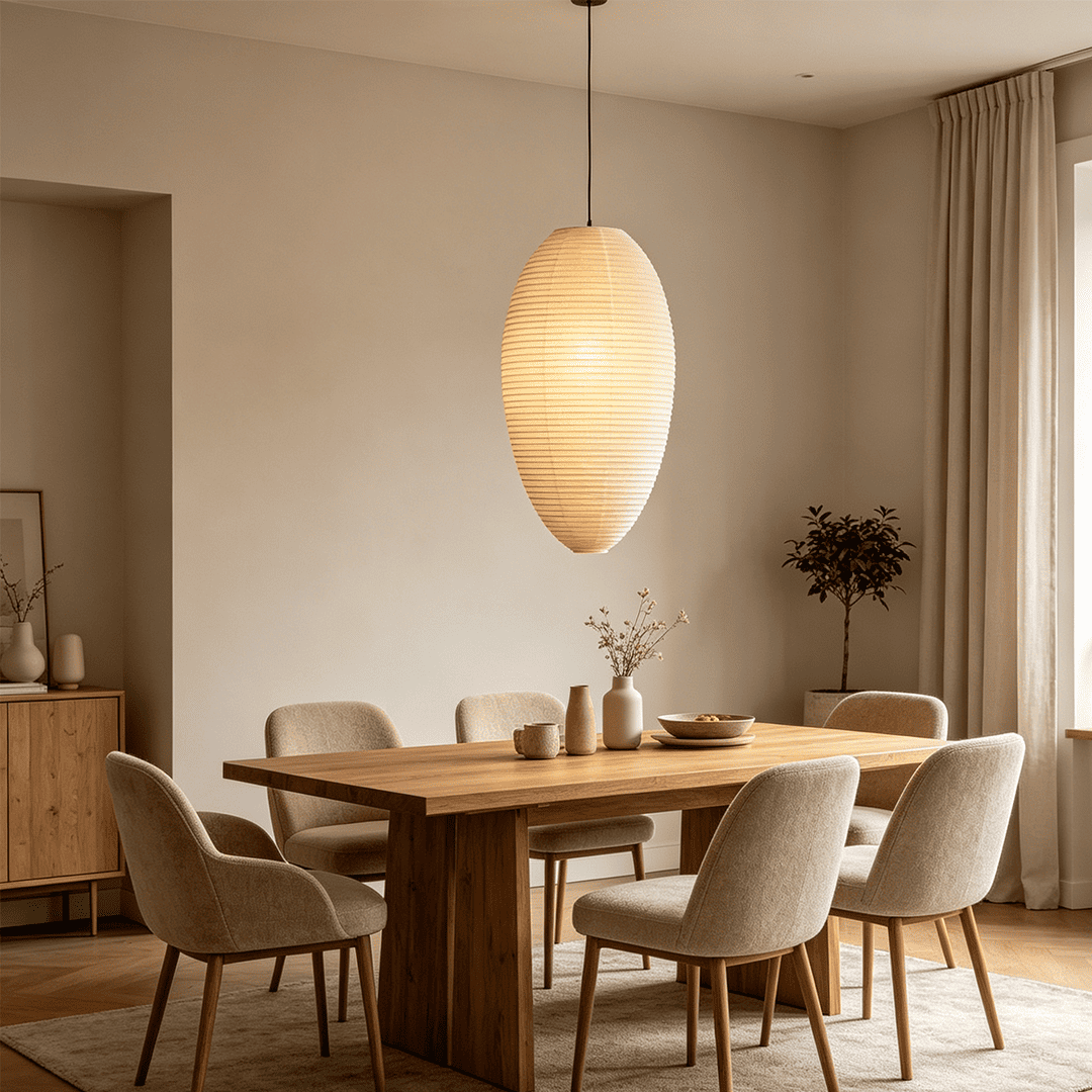 Akari 23A 24A Washi Paper Egg-Shape Pendant Light