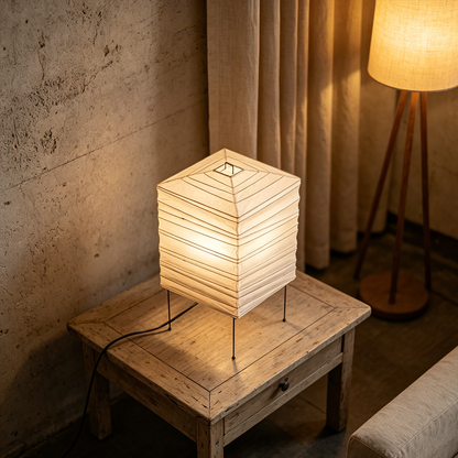 Akari 3X Washi Paper Square Table Lamp