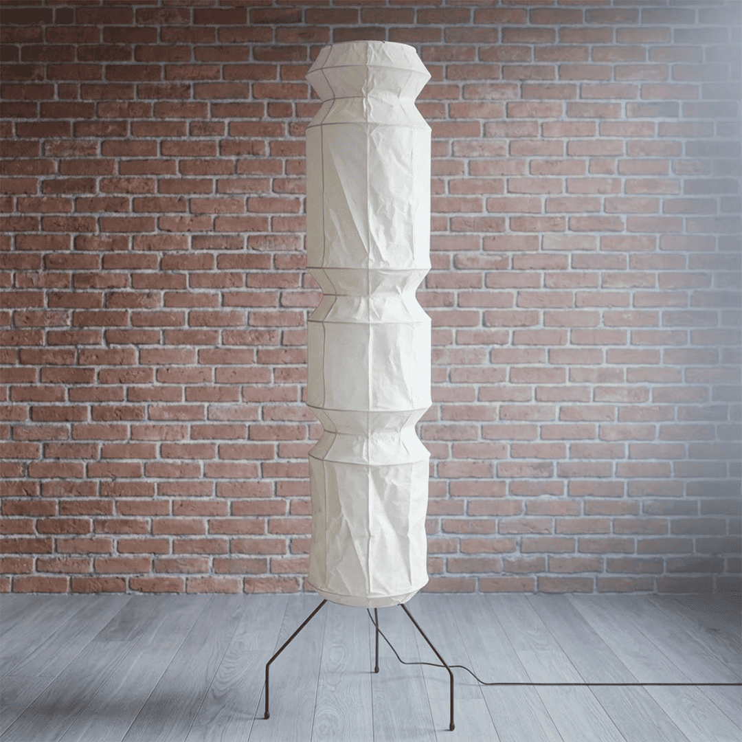 Akari UF4-L6 Washi Paper Tall Floor Lamp