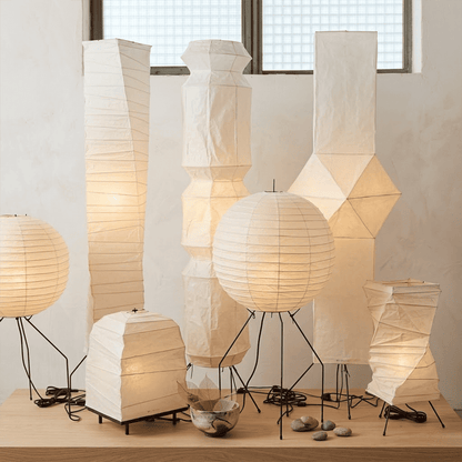 Akari UF4-L6 Washi Paper Tall Floor Lamp