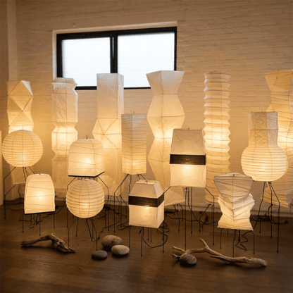 Akari UF4-L6 Washi Paper Tall Floor Lamp